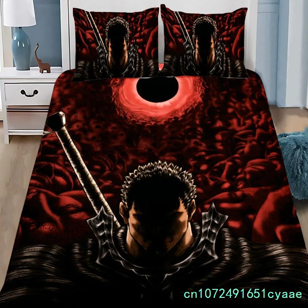 Copripiumino Federa Set Biancheria da Letto Anime Berserk Adulto Ragazzo Ragazza Decorazione Camera da Letto Regalo Bambini Singolo Matrimoniale Grande Dimensioni