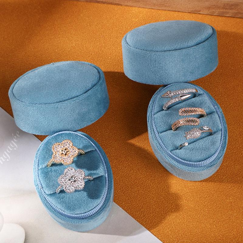 Velvet Oval Ring Box - Jewelry Packaging, In Stock, Fast Shipping