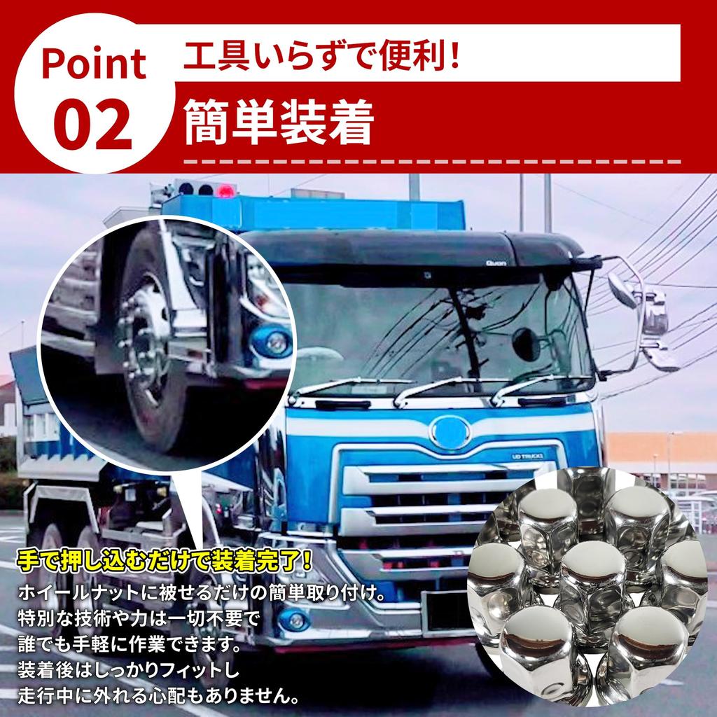 Lezalic Rear Nut Cap, Stainless Steel, Compatible Nuts 1.1 inches (27 mm), Height 1.6