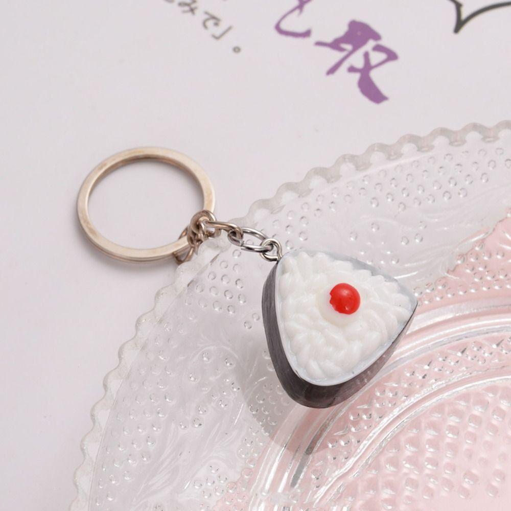 Simulation Mini Cartoon Japanese Food Keyring Japanese Rice Ball Model Pendant Decorations Crafts