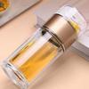 Borosilicate Glass Tea Water Separation Bottle Round Mouth Handhold Portable Bottle  Sports
