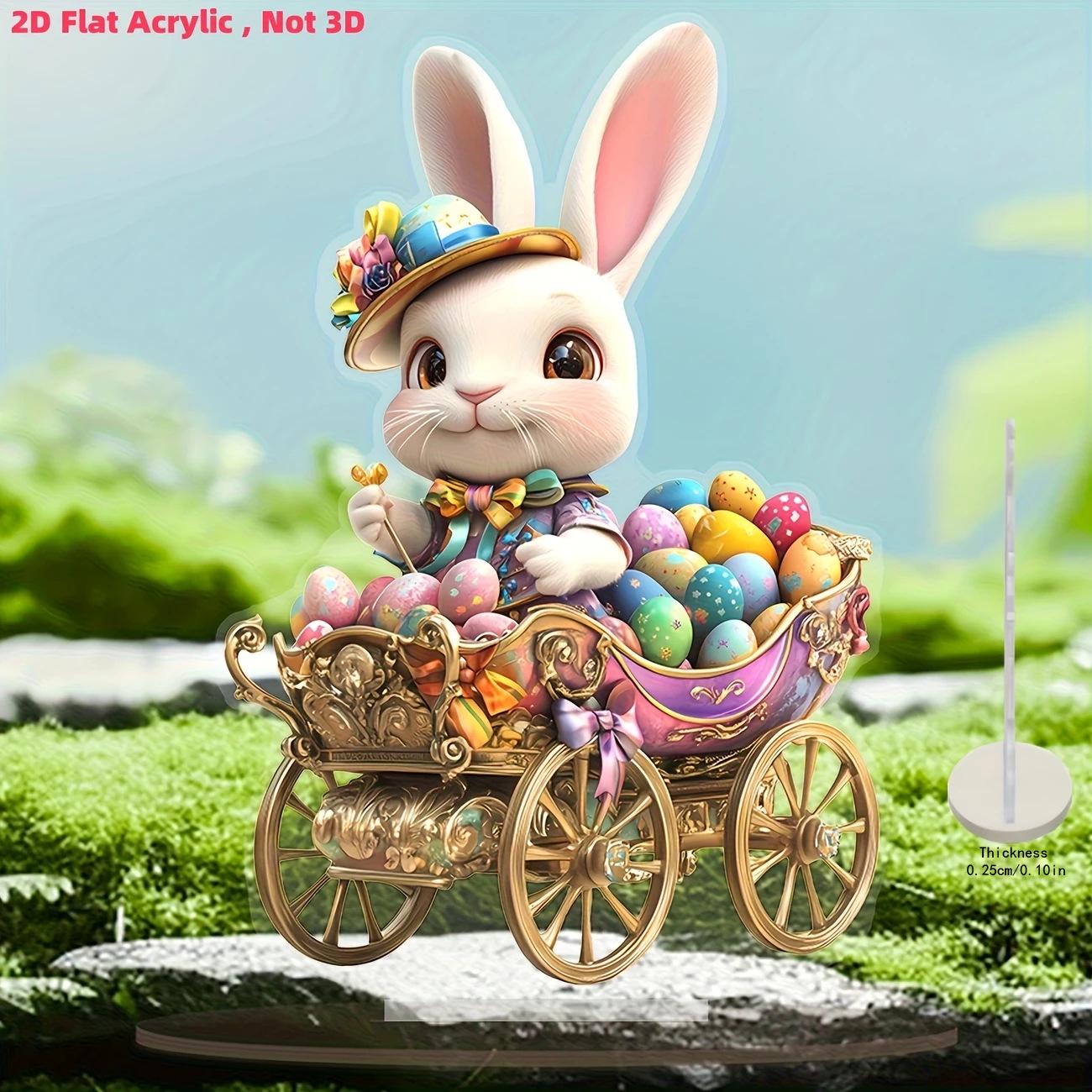 Bohemian Rabbit Cycling Ornament - Easter Home Decor