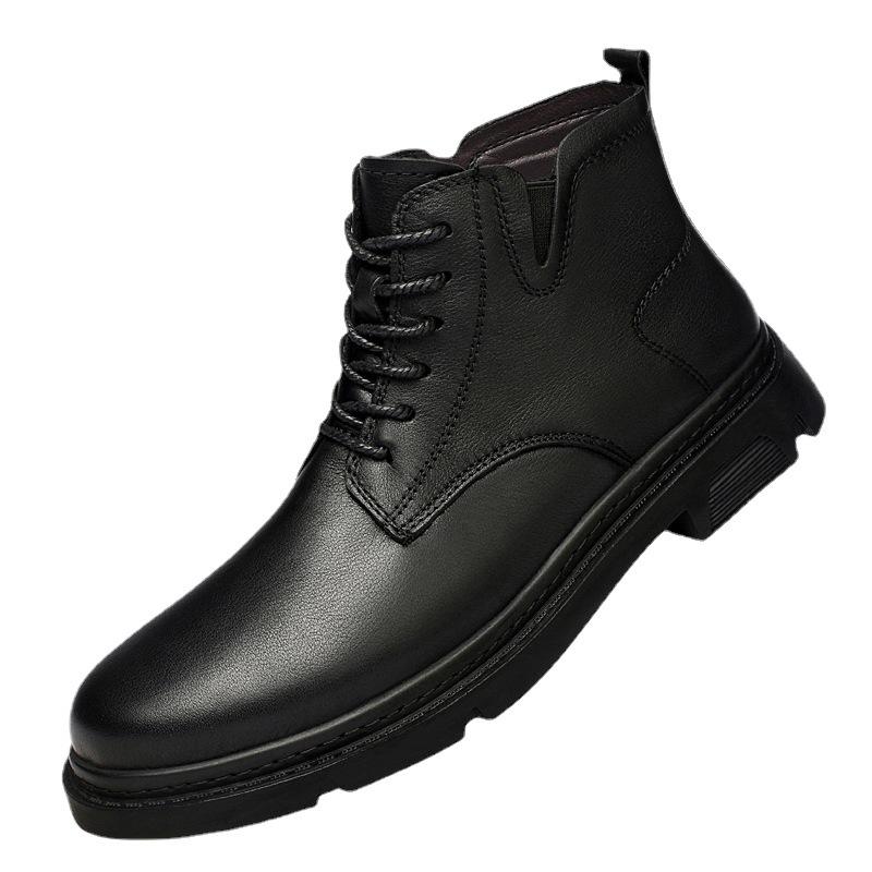 Herbst und Winter 2025 neue Leder Alligatormuster lässige Lederstiefel Outdoor Baumwolle warm Martin Stiefel Workwear Martin Stiefel
