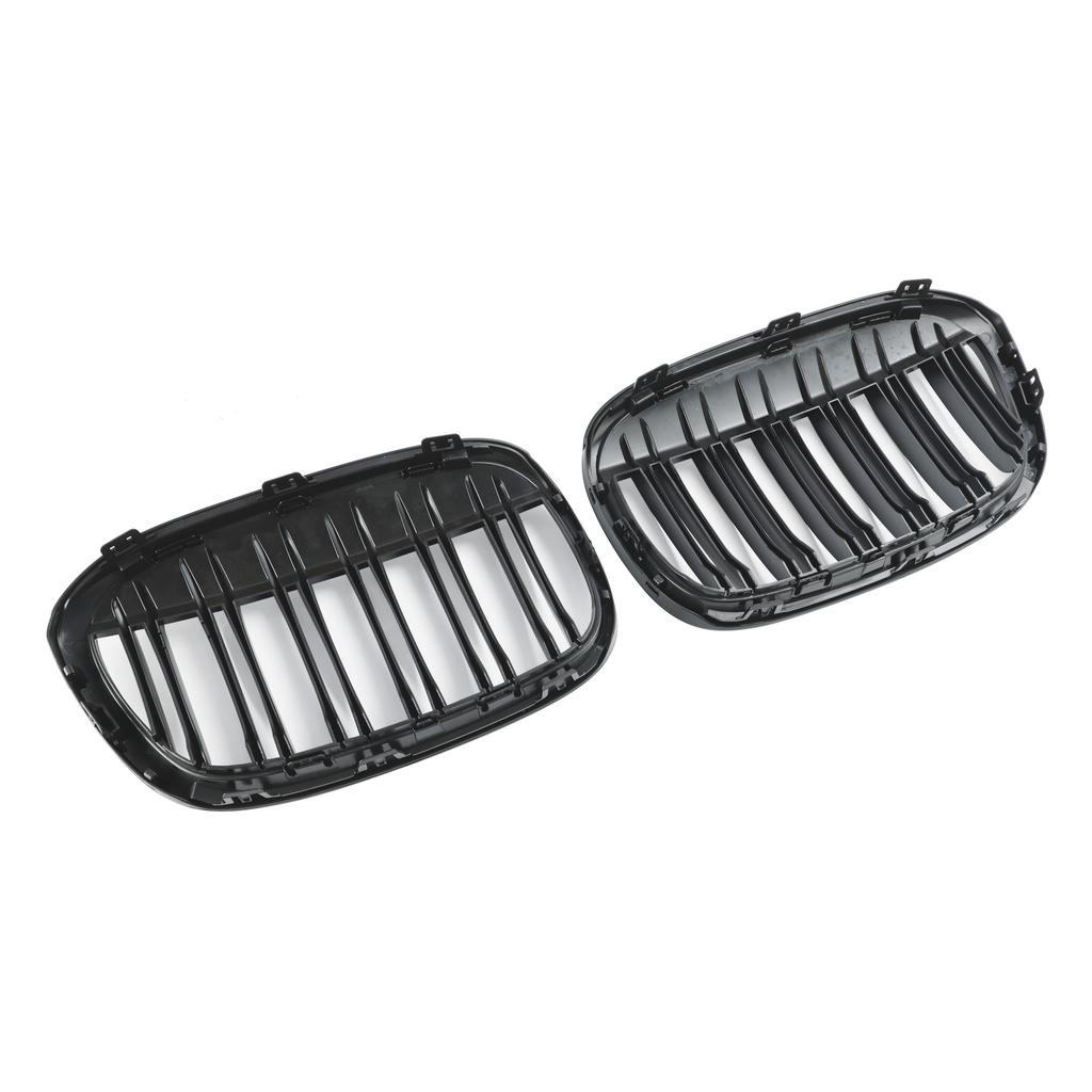 2 PEÇAS Preto Brilhante Grelha Dianteira Rim Grelha Ajuste BMW X1 F48 F49 2016-2019