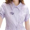 UNIFREE Women's Embroidered Plaid Short Sleeve Shirt