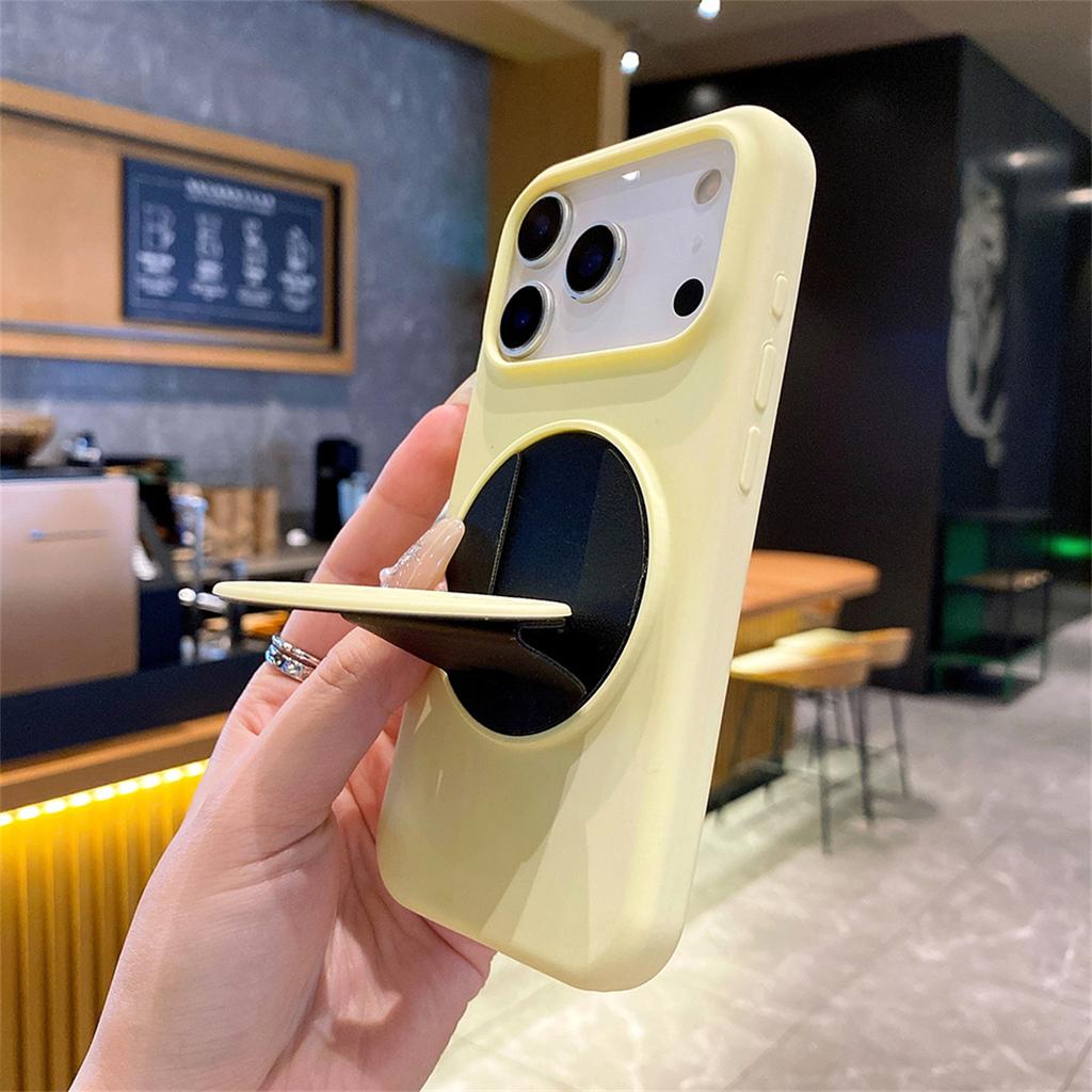 Matte Water Ripple Bracket Solid Phone Case for IPhone 17 Air 16 15 14 Pro Max 13 Holder Shockproof Silicone Protective Cover