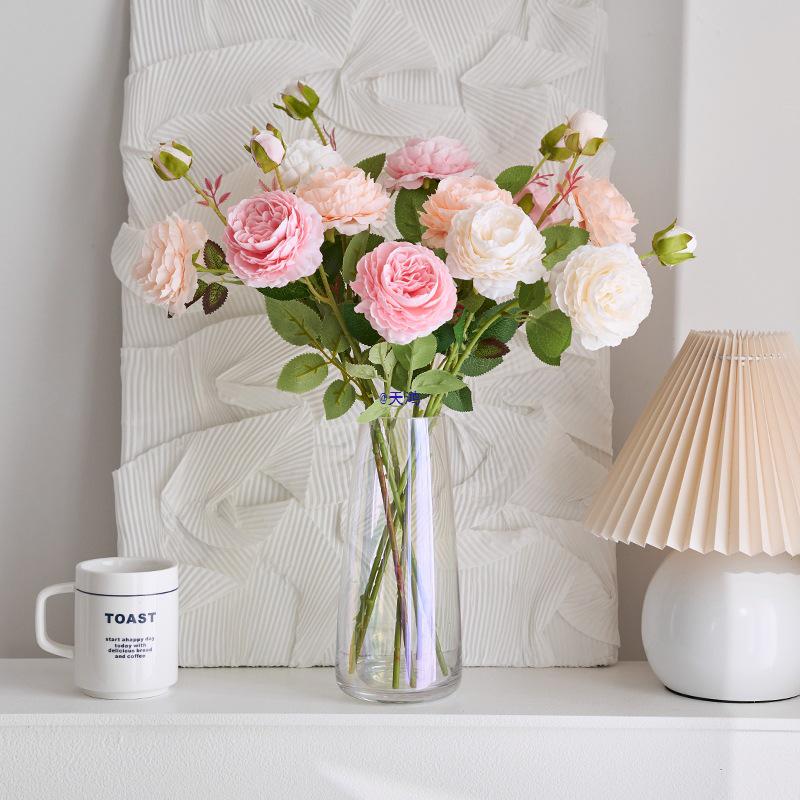 Peony Silk Rose Bouquet: Artificial & Dried Flowers for Indoor Decoration Centerpiece
