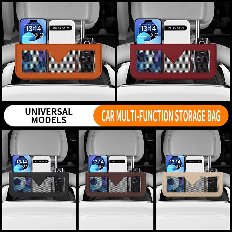 Car Storage Bags In-car Mobile Phone Bags Adhesive Multi-functional Mesh Bags Storage Hanging Bags Car Storage Box Products