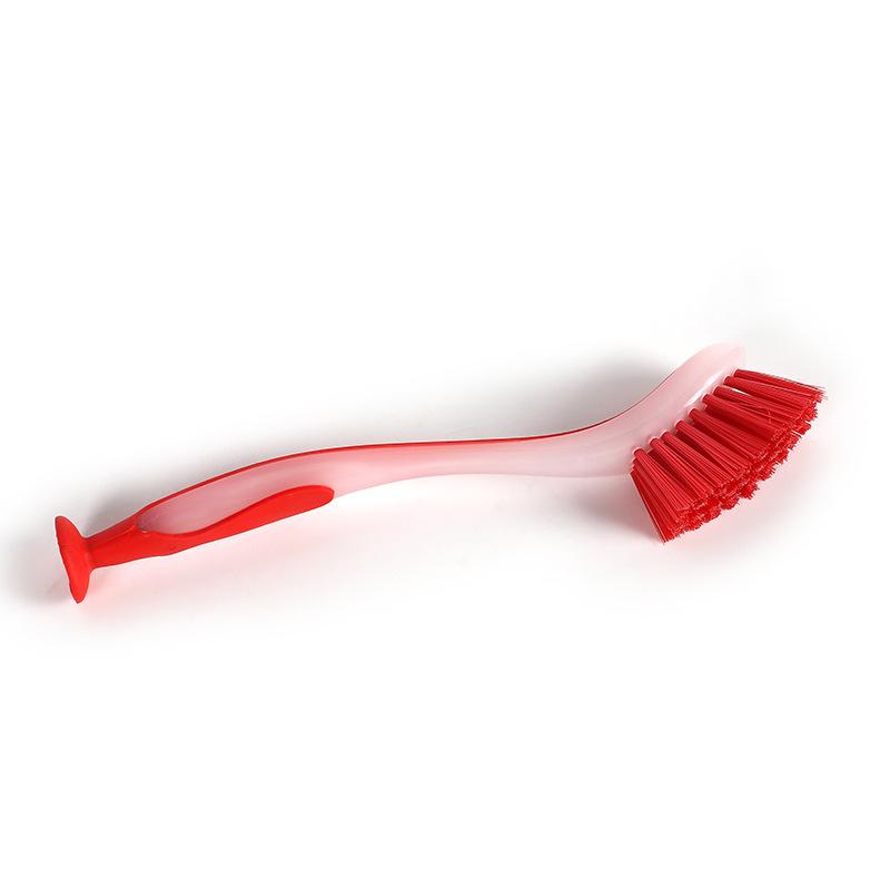 Brosse de Nettoyage de Casserole Verticale Multifonction Cuisine Type Ventouse Nettoyage d'Évier Brosse à Récurer Manche Long