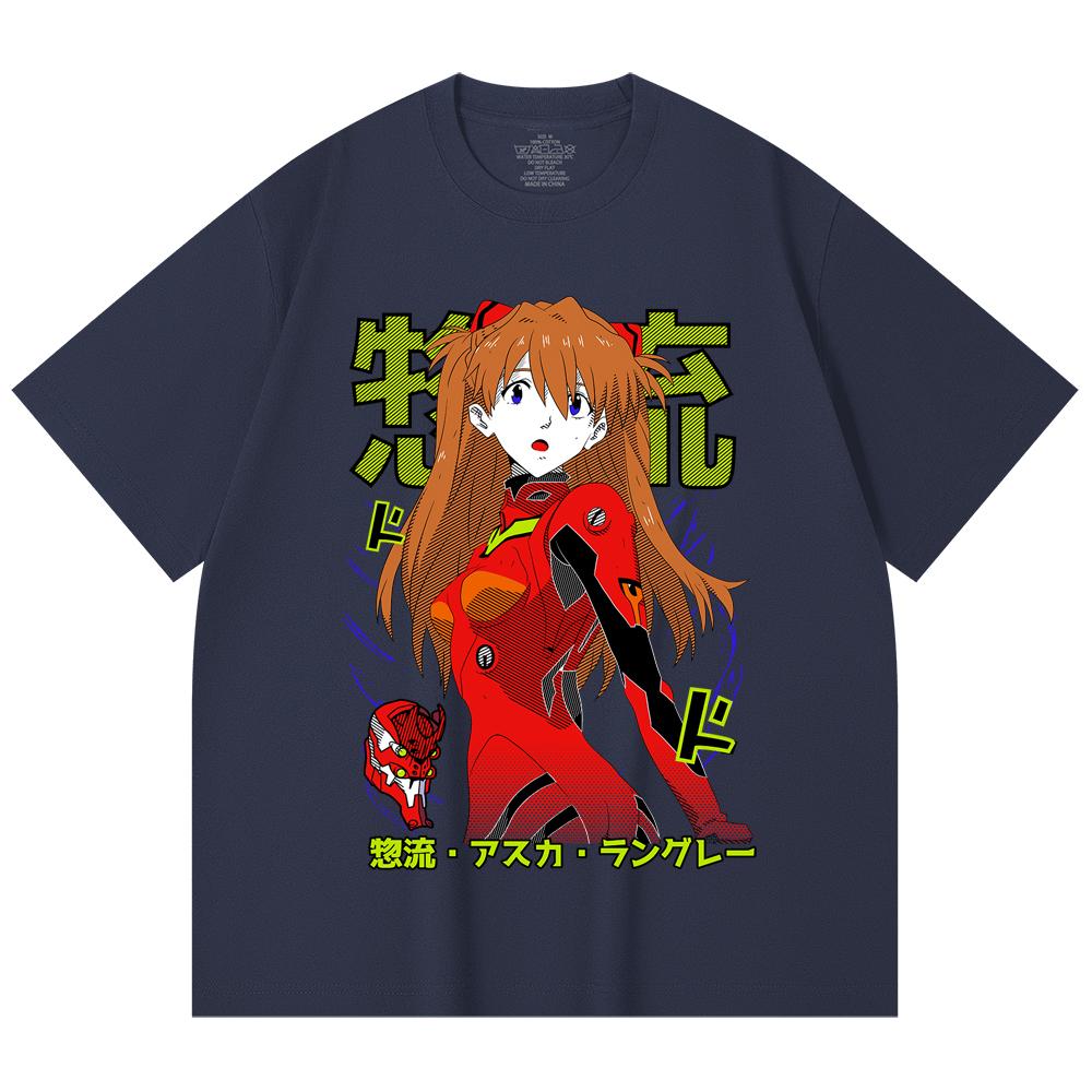 230 Gsm 100% Cotton Evangelion V10 Asuka Print Unisex Heavy Cotton T Shirt