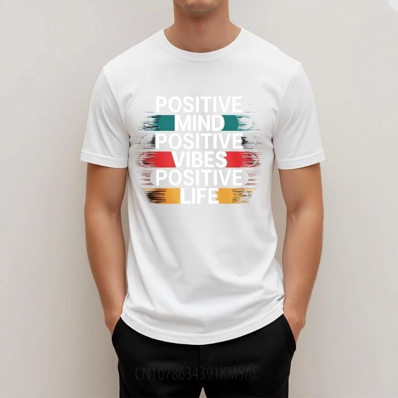 Anime For Unisex Summer Tshirt Positive Mind Positive Vibes Positive Life Short Sleeve Rock Crew Neck For Her Top Tees