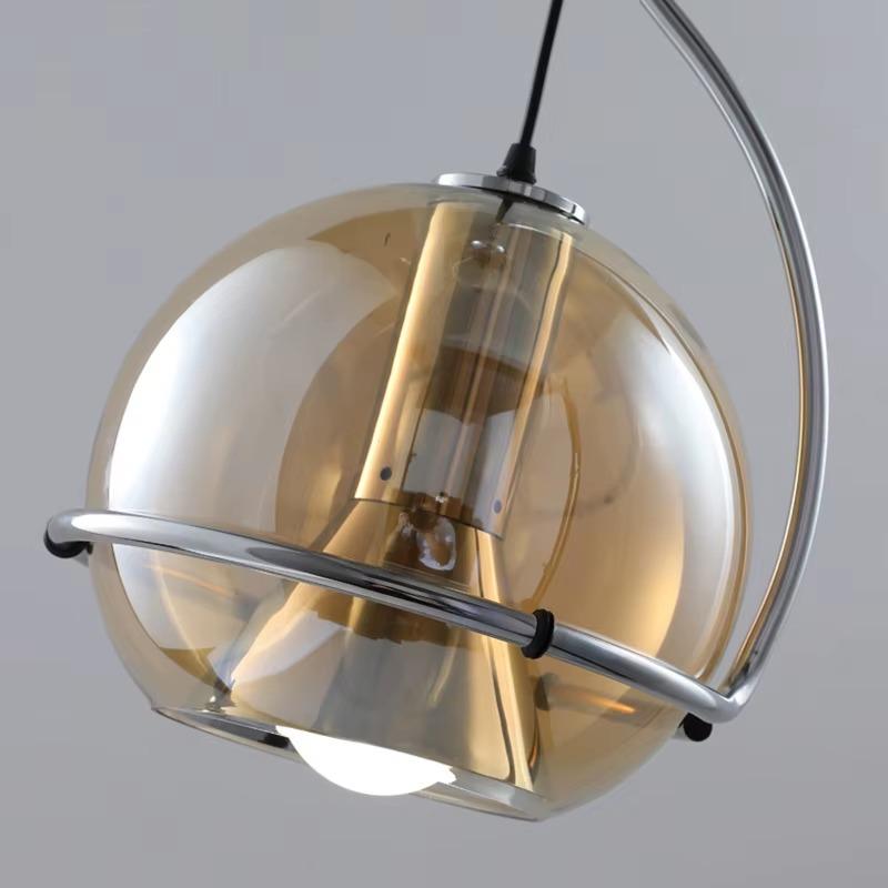 Amber Circle Glass Bauhaus Pendant Lamp Vintage Americano Restaurant Ristorante Hot Pot Regolabile Chandelier Led Bulb Luster