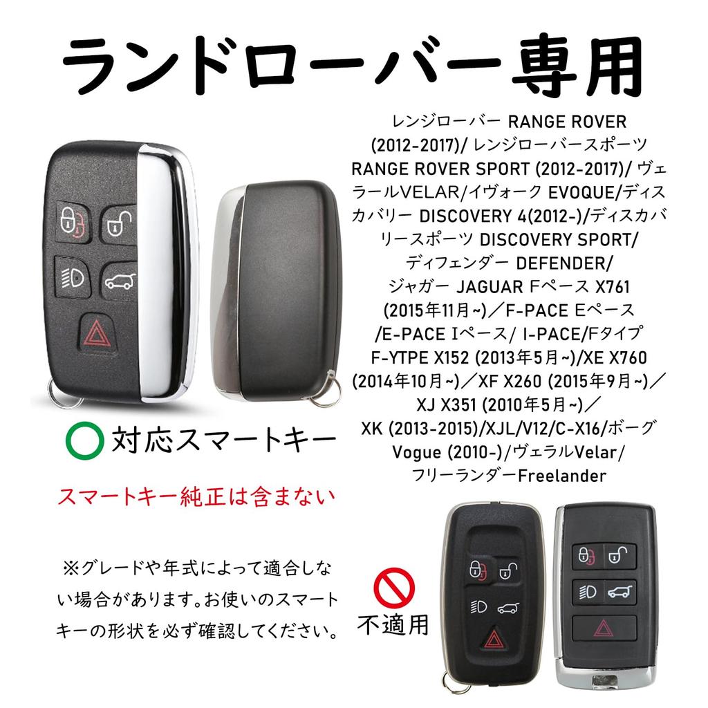 KUNIO Original Leichte PC Taste Tastenkappe für Land Range Rover Jaguar Silber Etui, Halter, Rover, Sport, Velar, Evoque, Discovery, XK, XJL, V12,