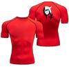 Bleichmittel Kleidung Fitness Kompression Lauf-T-Shirt Herren Tops Fledermausdruck T-Shirts Herren Schnelltrocknend Gym Sportbekleidung T-Shirt für Herren