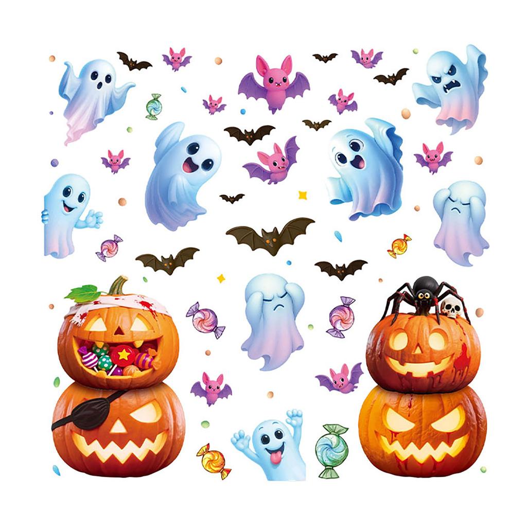 Halloween Glass Window Clings Set for Home Decor