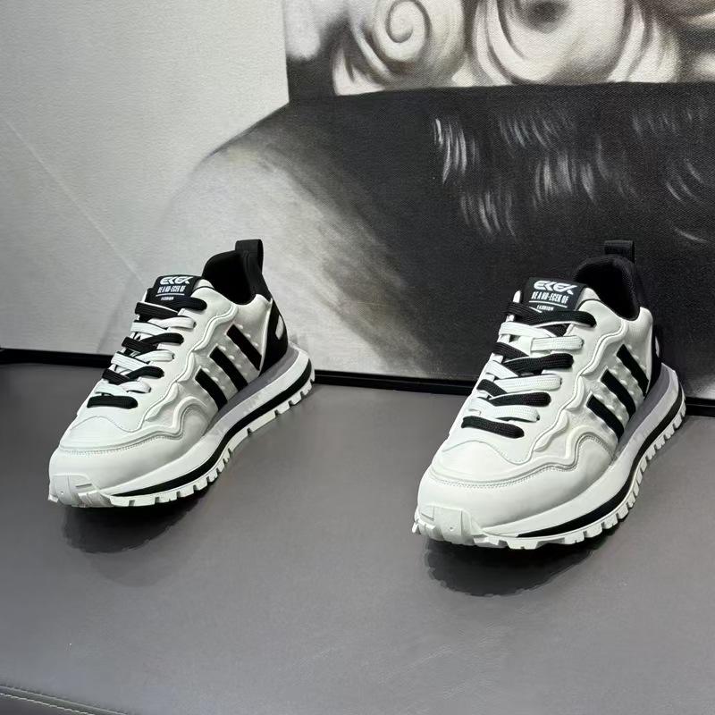 Herrenschuhe Frühling 25 neue Leder-Plateauschuhe Herren Drei-Riemen Casual Sport Dad Schuhe Herren Trendschuhe Herren