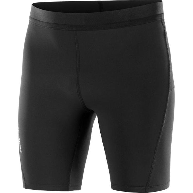 Salomon Solid Color Breathable Three-Quarter Sports Shorts Men shorts Deep-Black LC2189500