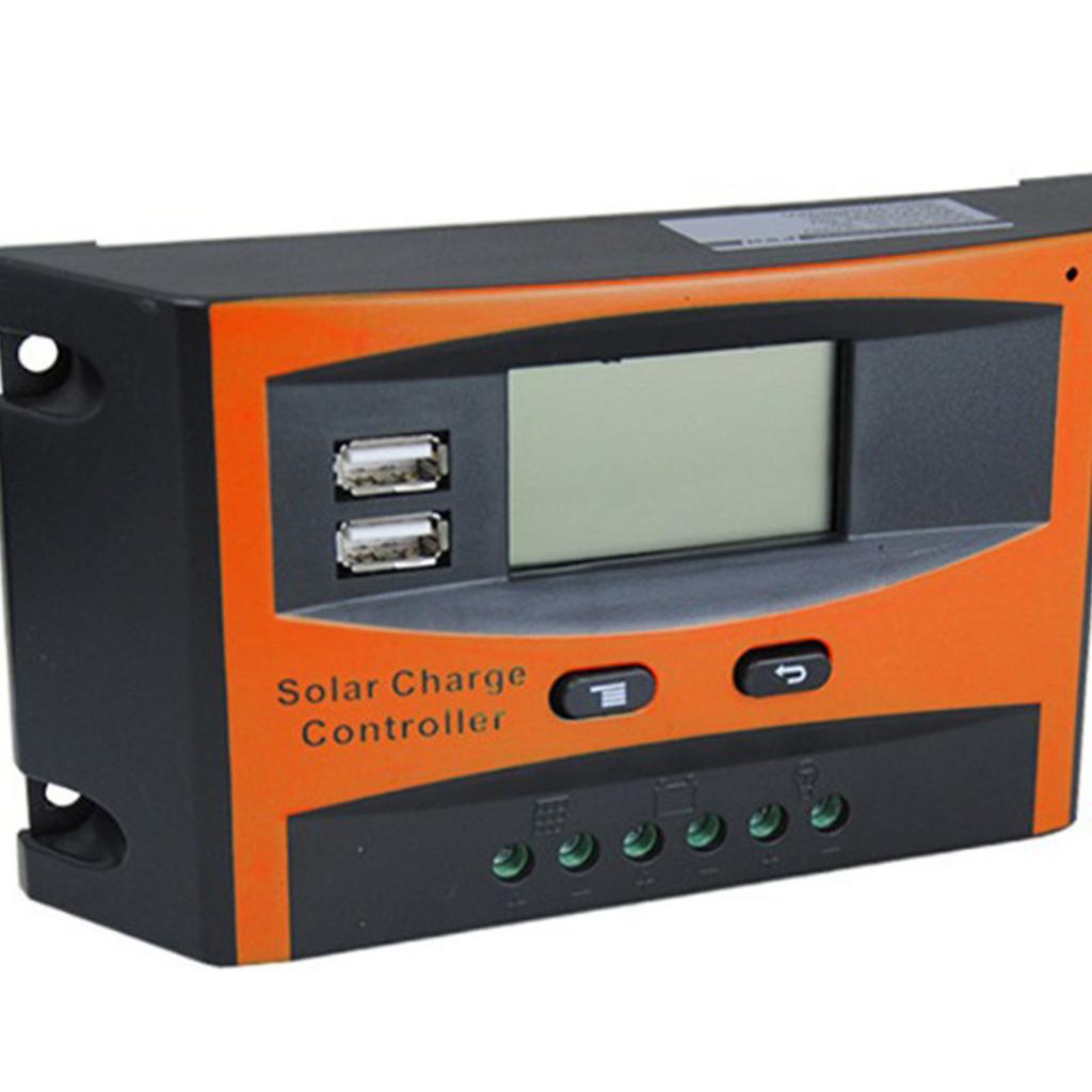 20A Solar Charge Controller With Duals USB Ports LCD Display For 12V 24V Leads Acid Batteries Battery Charge Regulator