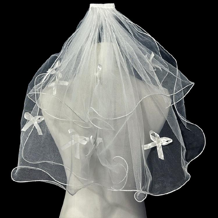 Girls Bowknot Bridal Veil for Girls Studded Bows Bridal Veil Detail for Evening Dinner Dress Stylish Outfits