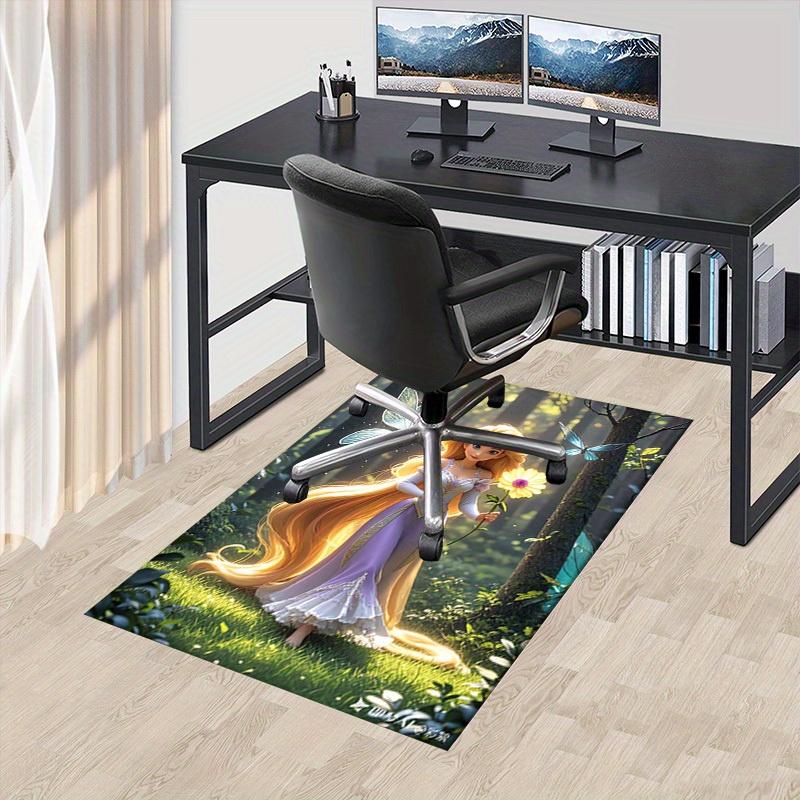 

3D Printed Princess,Forest,Butterflies Anti-Slip Rug - Machine Washable Office Rug for Living Room, Bedroom, Office - Multiple Sizes 60cm by 90cm
