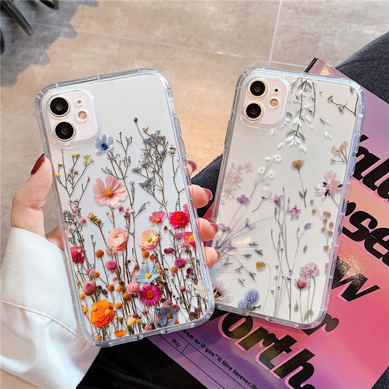 Flower Phone Case For For Iphone 17 Case For Iphone 1 13 14 11 12 16 Pro Max 7 8 Plus 12 13 Mini XR SE Soft Silicone Transparent Cover