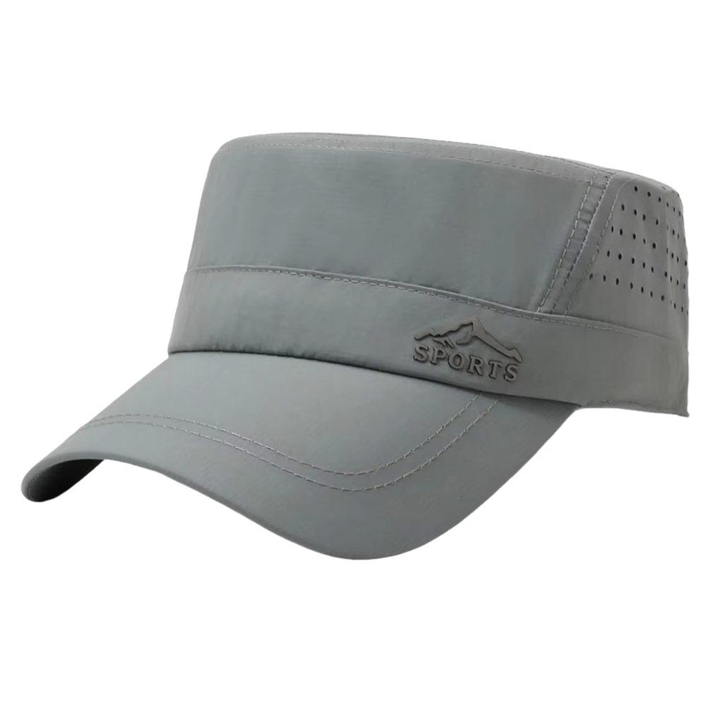 Quick Drying Sun Hat Sun Protection Sunscreen Cap New Flat Top Hat Women Men светло-серый