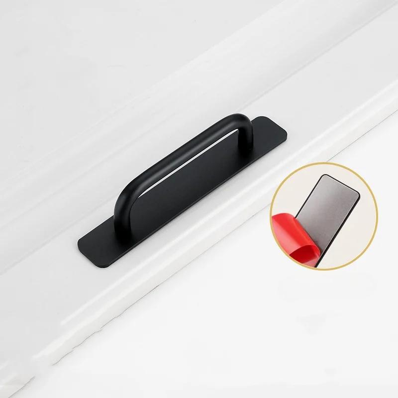 1Pcs Self-Stick Instant Cabinet Drawer Handles Pulls - 5.8 Inch Stainless Steel Adhesive Door Handles, No Drilling Design