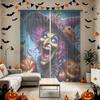 2 Stück Halloween Lustige Hexe Kürbis Druck Stangentasche Vorhänge, Lichtblockierende Sichtschutz Fenster Vorhänge Für Wohnzimmer Schlafzimmer,