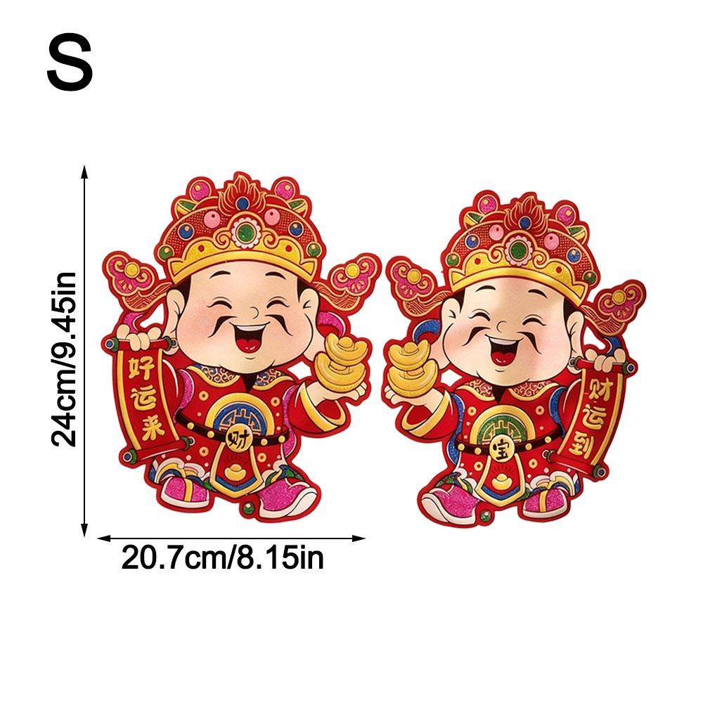 2026 Chinese New Year Decor Lucky Window Clings Happy New Year Door Stickers Home Decoration