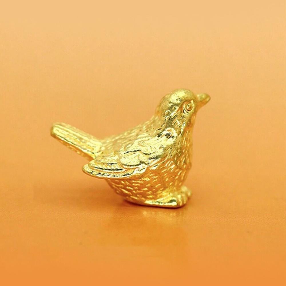 Sparrow Tea Pet Vintage Brass Mini Sparrow Bird Figurine Ornament Sculpture  Home Office Desktop Decor