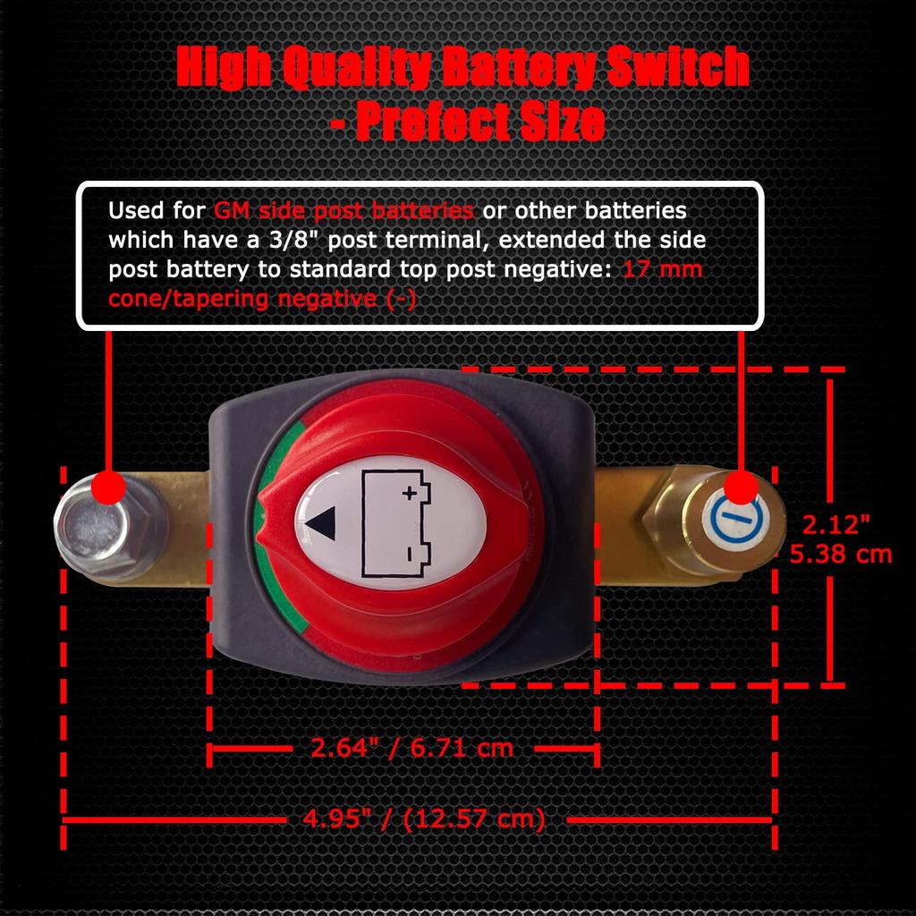 Ampper Side Post Disconnect Switch, 12-48V Power Cut Master Switch Disconnect Isolator