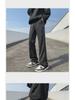 Men's Black Buttoned Combat Pants - American High Street Style, Trendy Workwear for Spring & Autumn, Handsome Flared Design