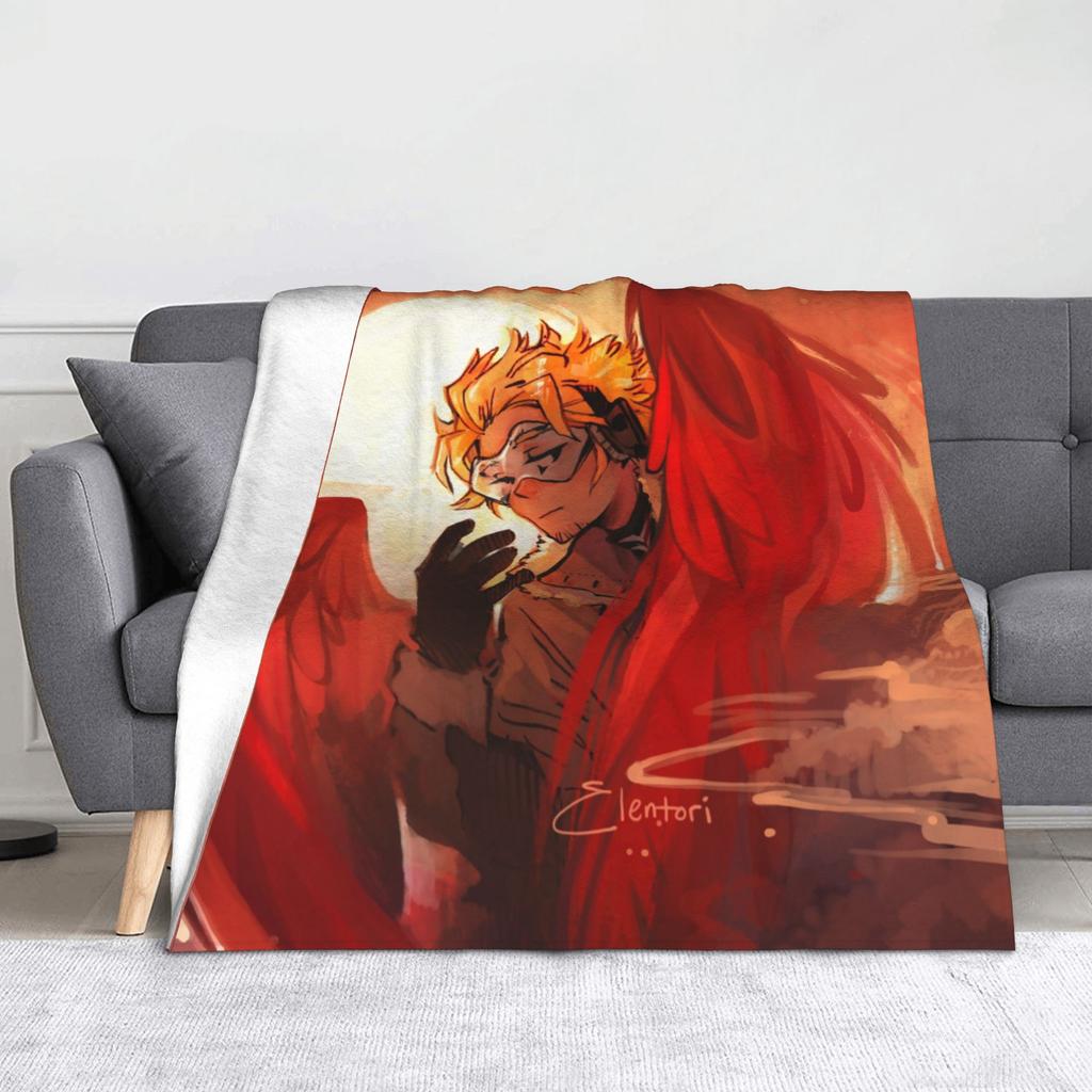 Hawks My Hero Academia Blanket Fleece Spring Autumn Portable Super Soft Throw Blankets for Bedding Bedroom Bedspread