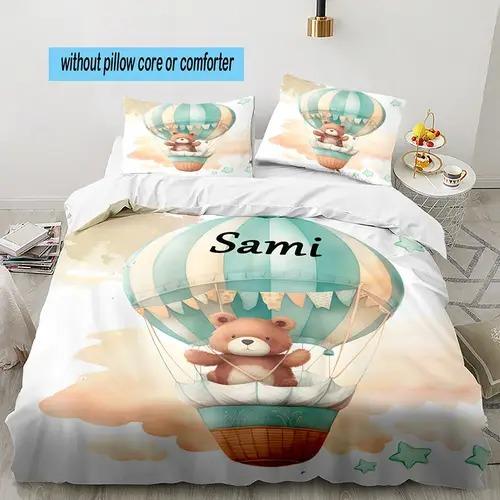 Hot Air Balon Soft Duvet Cover Soft Duvet Cover Featuring Hot Air Balon Patern Suitable for Children Kids Adult Peoples Soft Warm Breathable