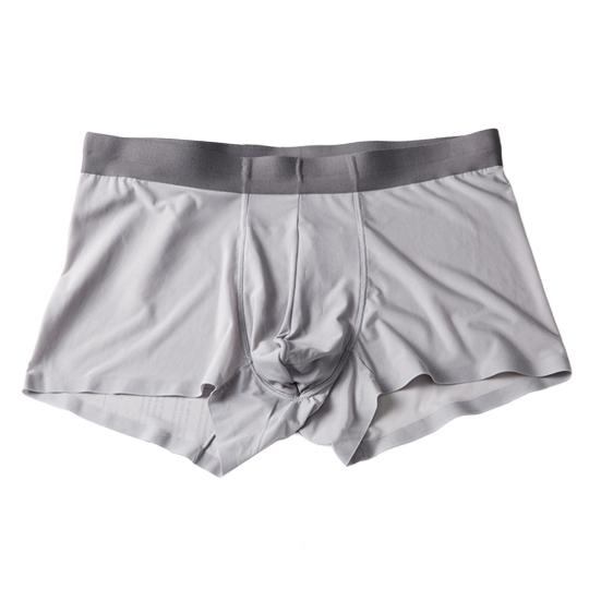 Men Boxer Underwear Mid-rise High Elasticity Tight Cut Shorts Briefs Solid Color Ice Silk Seamless Panties