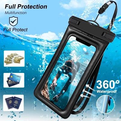 Plovoucí Airbag Vodotěsný Swim Bag Pouzdro na telefon pro iPhone 11 12 13 14 Pro Max Samsung S23 S22 Xiaomi 13 Huawei P30 20 Lite kryt