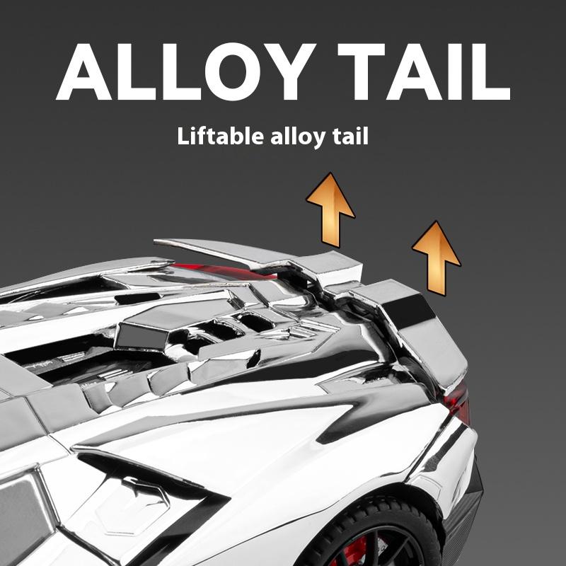 1:24 Lamborghini Revuelto Spray Plating Version With Water Spray, Fog Effect Realistic Simulation Alloy Model Boy Gift
