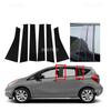 Fit For Nissan Note 2013 2014 2015 2016 2017 2018   6pcs Silver Carbon Glossy Black Pillar Posts Window Cover Door Trim