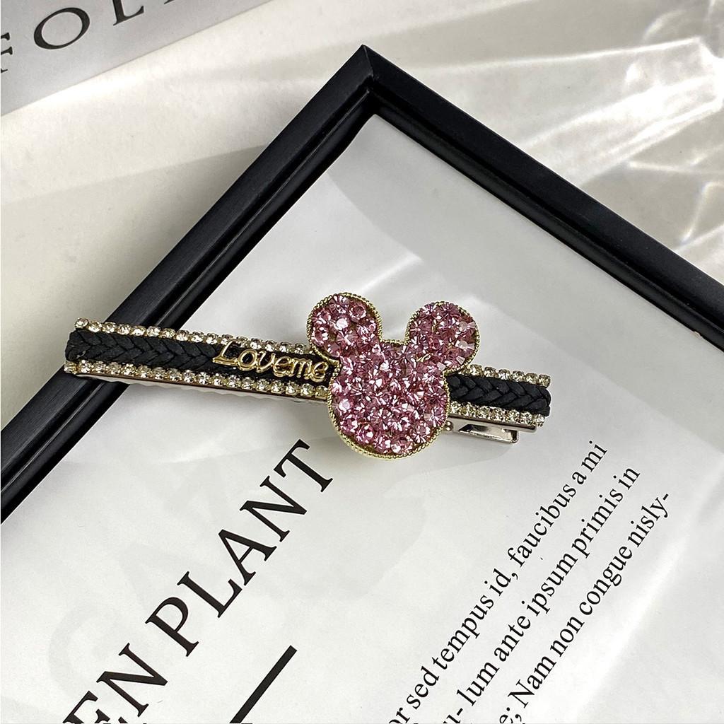 

Корейская высокая мода Зажим с краем из водяных бриллиантов Универсальный зажим для челки Зажим для волос с бахромой розовый