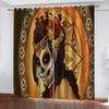 Window Curtains 3D African Dark Skin Woman Printed Curtains For Boys Bedroom Living Room, Room Fashion 2 Pieces