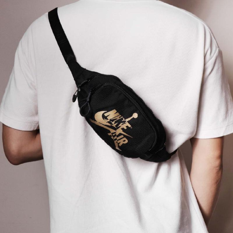 Jordan Polyester Crossbody Bag Sling Bag Fanny Pack Regular Unisex Black Gold Jordan 9A0260-429