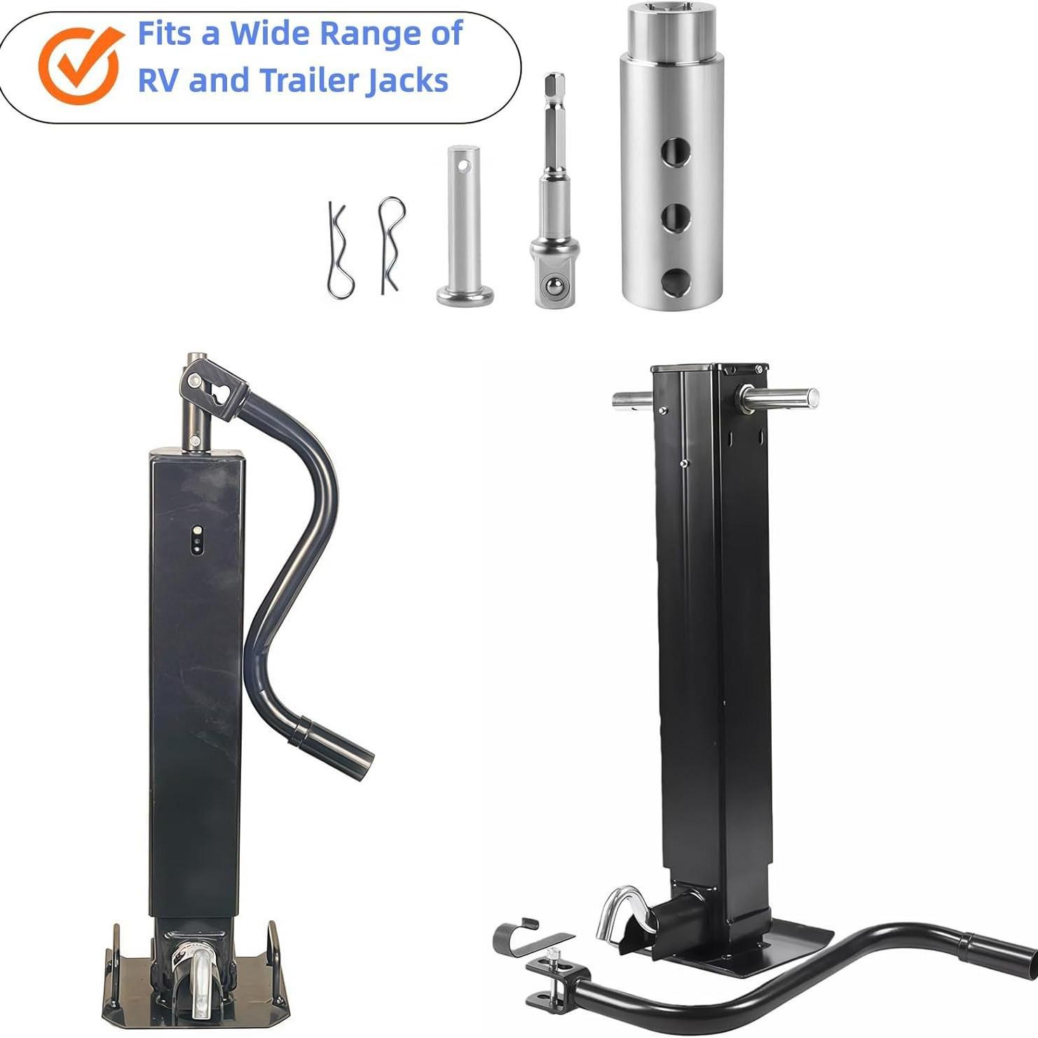 

Electric Drill Adapter for Trailer Jack - CNC Machined Stainless Steel Bit, Precision Cutting, Silver