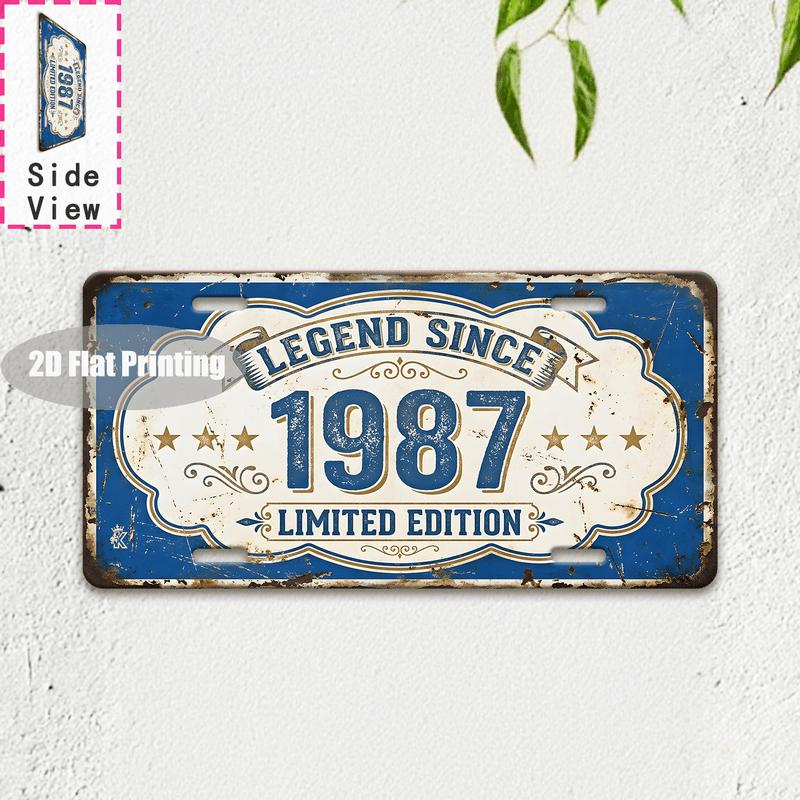 Tin Sign - Vintage Durable Metal Plaque Wall Decor, Home Office Bar Man Cave Music Room City Coordinate Birth Year License Pla