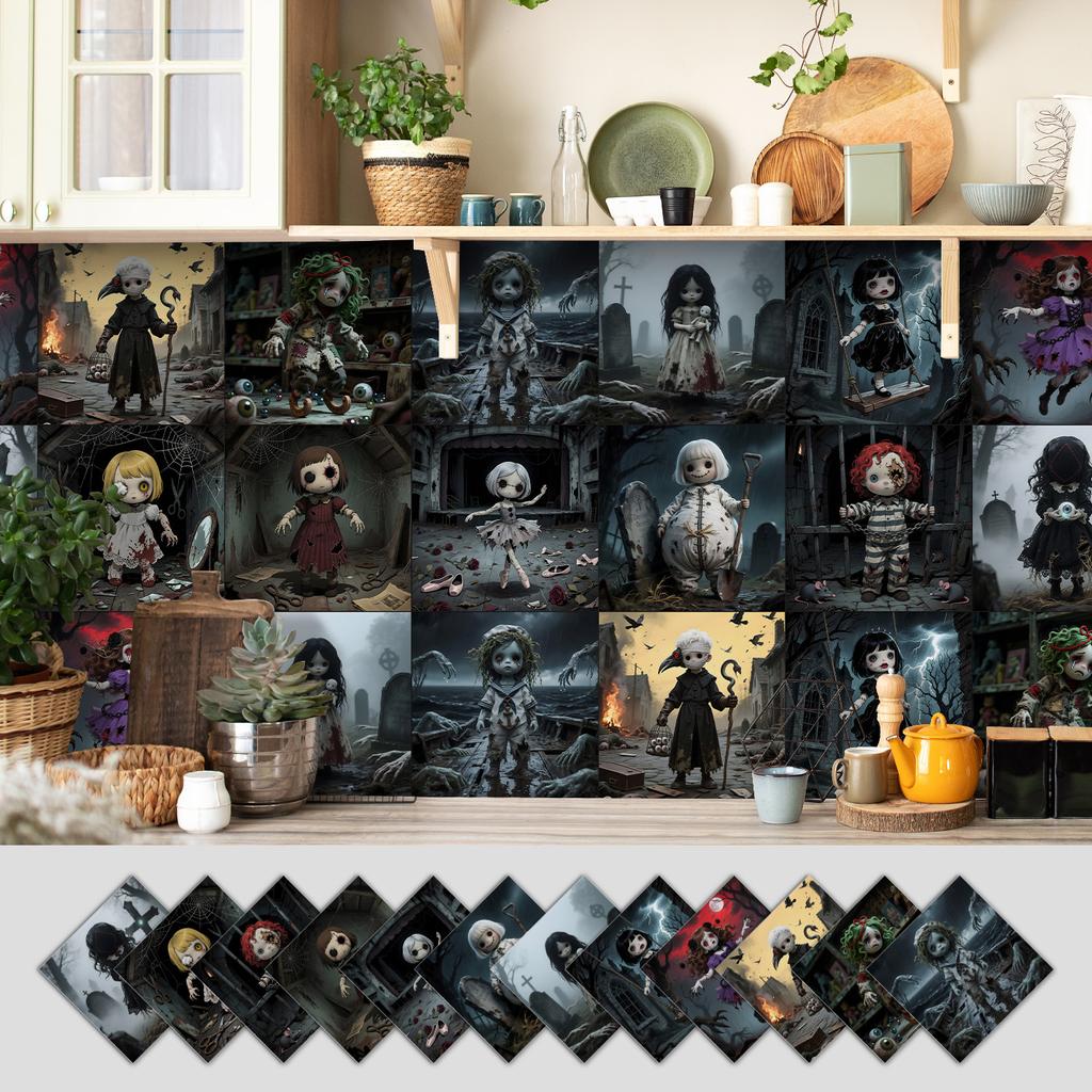 12 Self-adhesive Kitchen Waterproof and Oil-proof Wall Stickers, Bathroom Wall Decoration Renovation, Beautification Strong Wallpaper Stickers