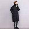 Long Cotton-padded Jacket Coat Winter New Loose Casual Warm Long Collar Coat Clip.