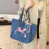 Korean Version of Girls' Large-capacity Tote Bag 2025 New Niche Canvas Bag Fashionable Letter Small Fresh Shoulder Bag