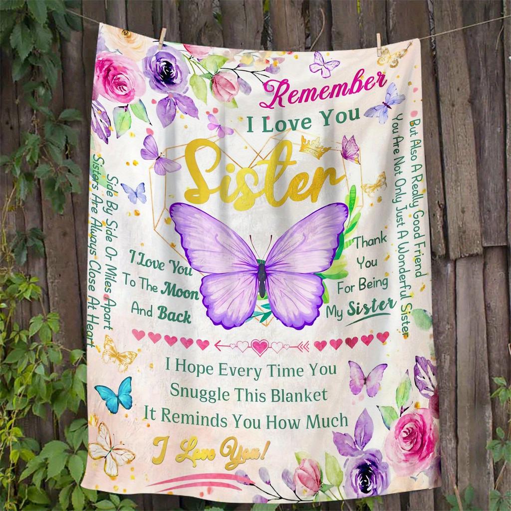 A Soft Flannel Sofa Blanket for Dear Sisters, a TV Blanket As a Gift for Sisters