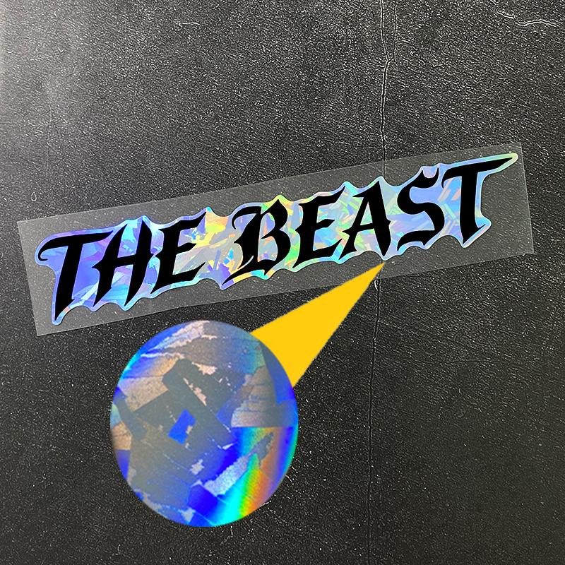 1 Stück THE BEAST Motorradaufkleber Wasserdicht für Motorradhelm Kraftstofftank DIY Fahrräder Roller Karosserie Universal Vinyl Aufkleber