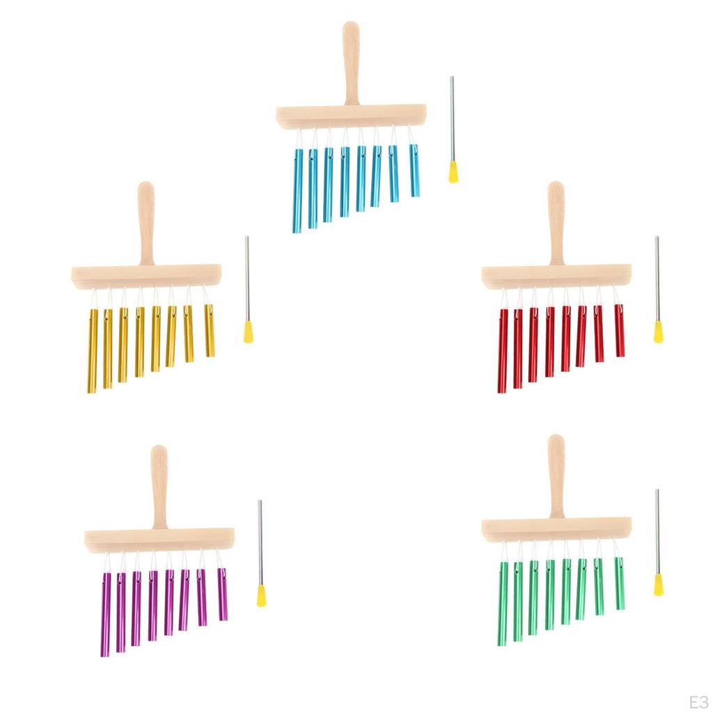 -Percussion, -Preschool Toys, 8 Tone Aluminum Alloy Wind Chimes, Kids Percussion Tube Instrument for