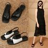 Women Sandals 2026 New Summer Casual Sandals Vintage Open Toe Flip Flops Fashion Beach Flat Basic Square Head Designer Shoes